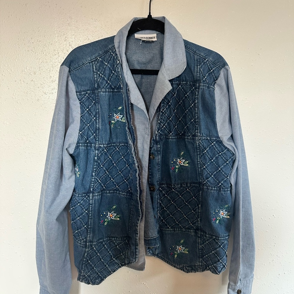 Alfred Dunner Vintage Quilted Button Down Shirt Vest